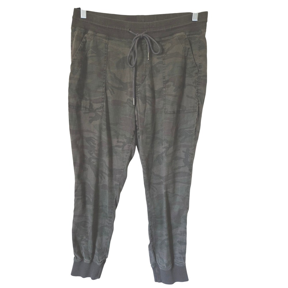 Level 99 Womens Camo Linen Lyocell Jogger Pants Olive Green Size M‎